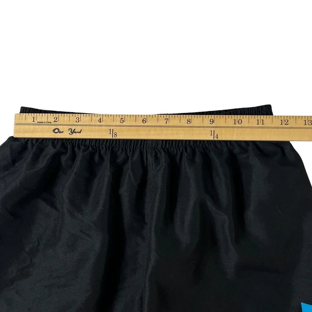 Nike Boys XL Black Swim Trunks Blue Yellow Graphic Logo Mesh Lined Summer